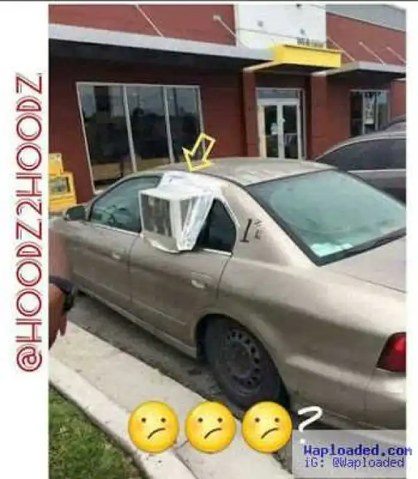 Lool... Checkout this Car with AC Attached to Window